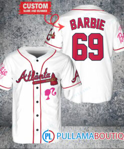 Personalized Atlanta Braves Barbie Baseball Jersey White