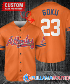 Personalized Atlanta Braves Dragon Ball Z Goku Baseball Jersey