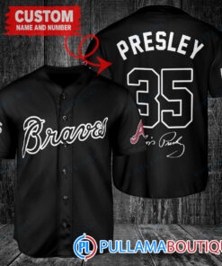 Personalized Atlanta Braves Elvis Presley Baseball Jersey Black