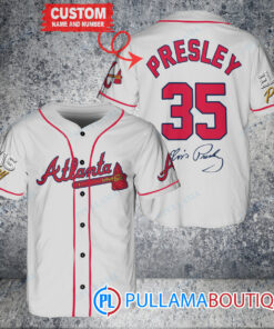 Personalized Atlanta Braves Elvis Presley Baseball Jersey Gray