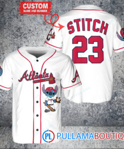 Personalized Atlanta Braves Stitch Baseball Jersey White