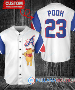 Personalized Atlanta Braves Winnie the Pooh Baseball Jersey White City Connect