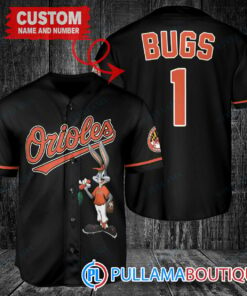 Personalized Baltimore Orioles Bugs Bunny Baseball Jersey Black