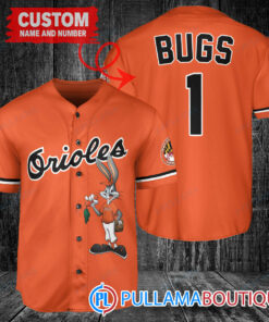 Personalized Baltimore Orioles Bugs Bunny Baseball Jersey Orange