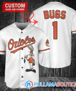 Personalized Baltimore Orioles Bugs Bunny Baseball Jersey White