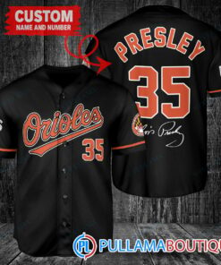 Personalized Baltimore Orioles Elvis Presley Baseball Jersey Black