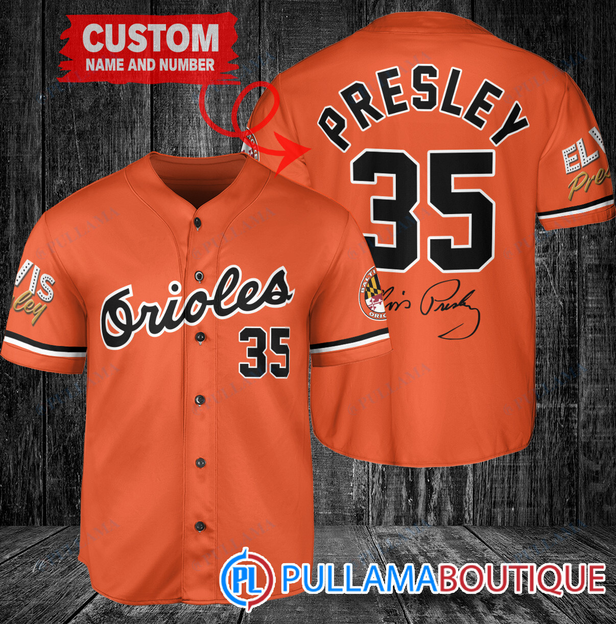 Personalized Houston Astros Elvis Presley Baseball Jersey Gray