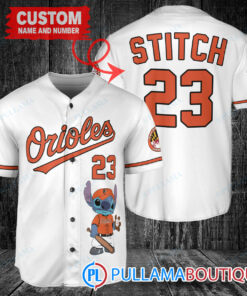 Personalized Baltimore Orioles Stitch Baseball Jersey White