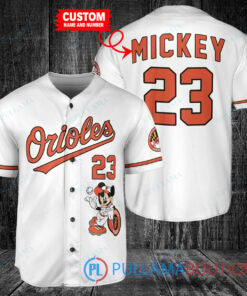 Personalized Baltimore Orioles x Mickey Mouse Baseball Jersey