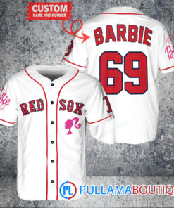 Personalized Boston Red Sox Barbie Baseball Jersey White