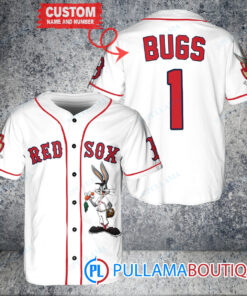 Personalized Boston Red Sox Bugs Bunny Baseball Jersey White