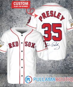 Personalized Boston Red Sox Elvis Presley Baseball Jersey White