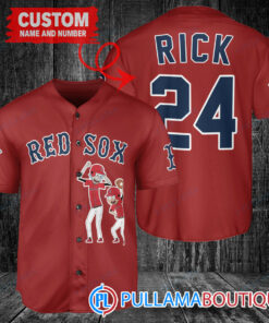 Personalized Boston Red Sox Rick and Morty Baseball Jersey Red