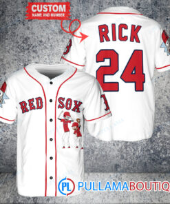 Personalized Boston Red Sox Rick and Morty Baseball Jersey White