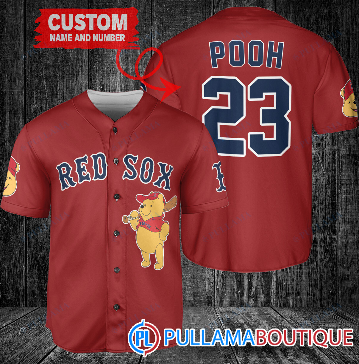 Personalized Los Angeles Dodgers Winnie the Pooh Baseball Jersey Gray