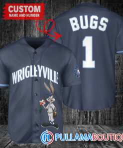 Personalized Chicago Cubs Bugs Bunny Baseball Jersey Navy City Connect