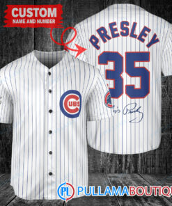 Personalized Chicago Cubs Elvis Presley Baseball Jersey White