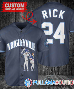 Personalized Chicago Cubs Rick and Morty Baseball Jersey Navy