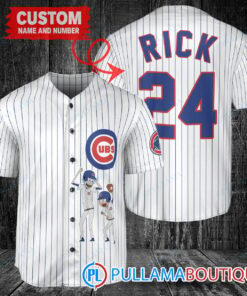 Personalized Chicago Cubs Rick and Morty Baseball Jersey White