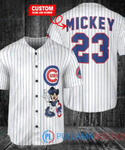 Personalized Chicago Cubs x Mickey Mouse Baseball Jersey