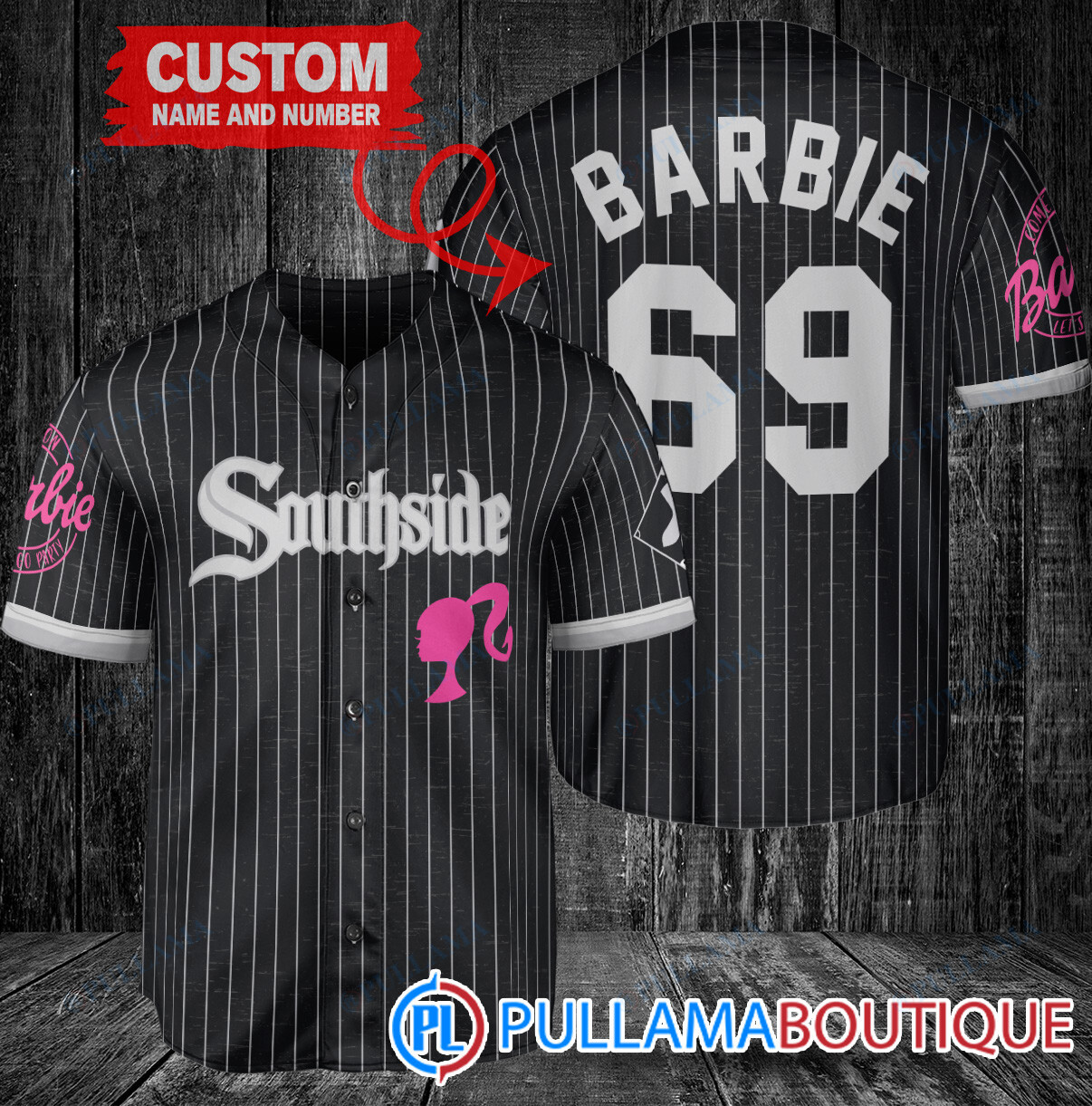 Personalized Pittsburgh Pirates Barbie Baseball Jersey Black