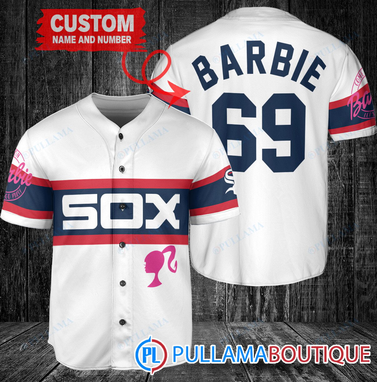 Personalized Los Angeles Angels Barbie Baseball Jersey Cream