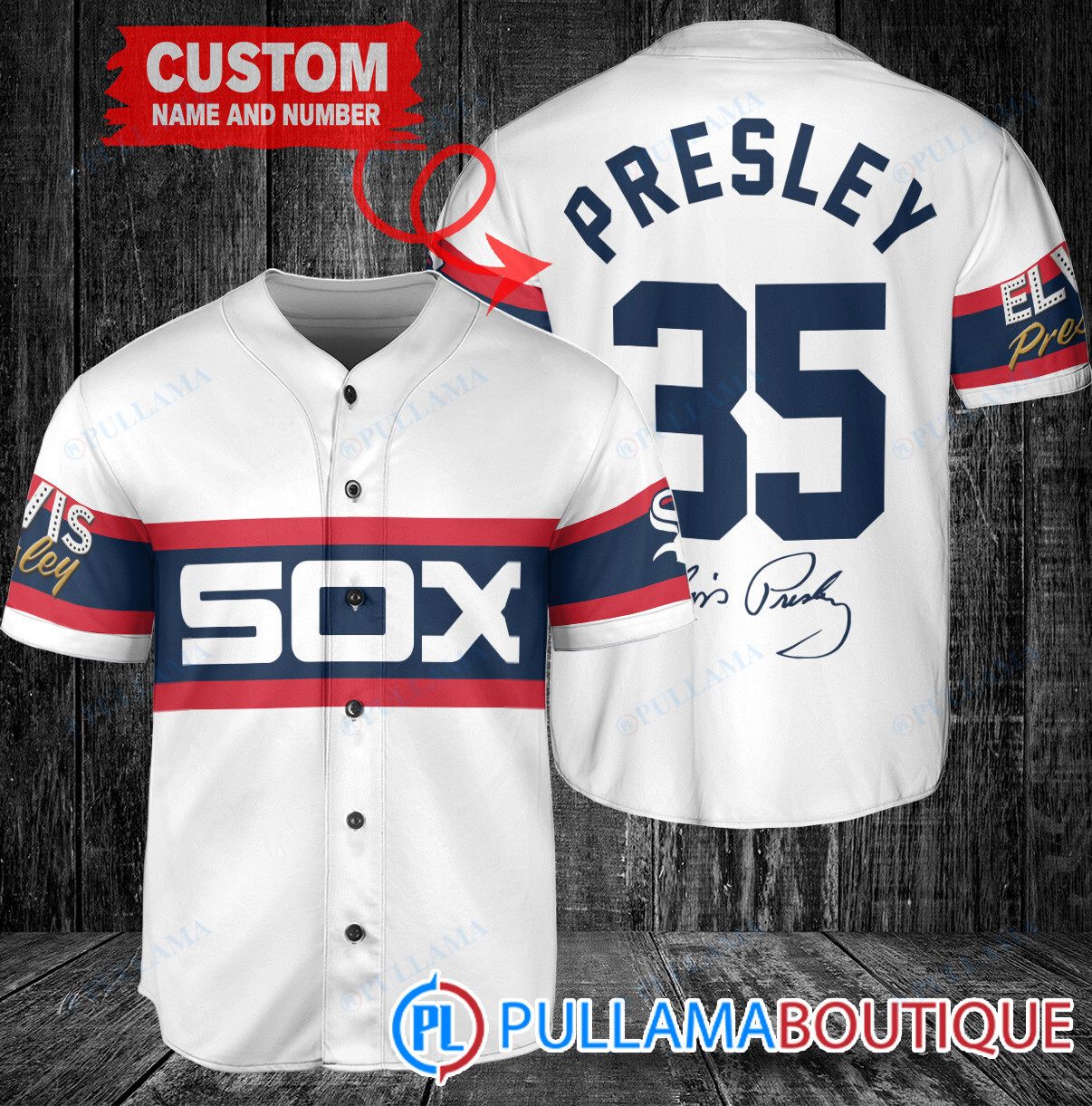 Personalized Miami Marlins Elvis Presley Baseball Jersey Red