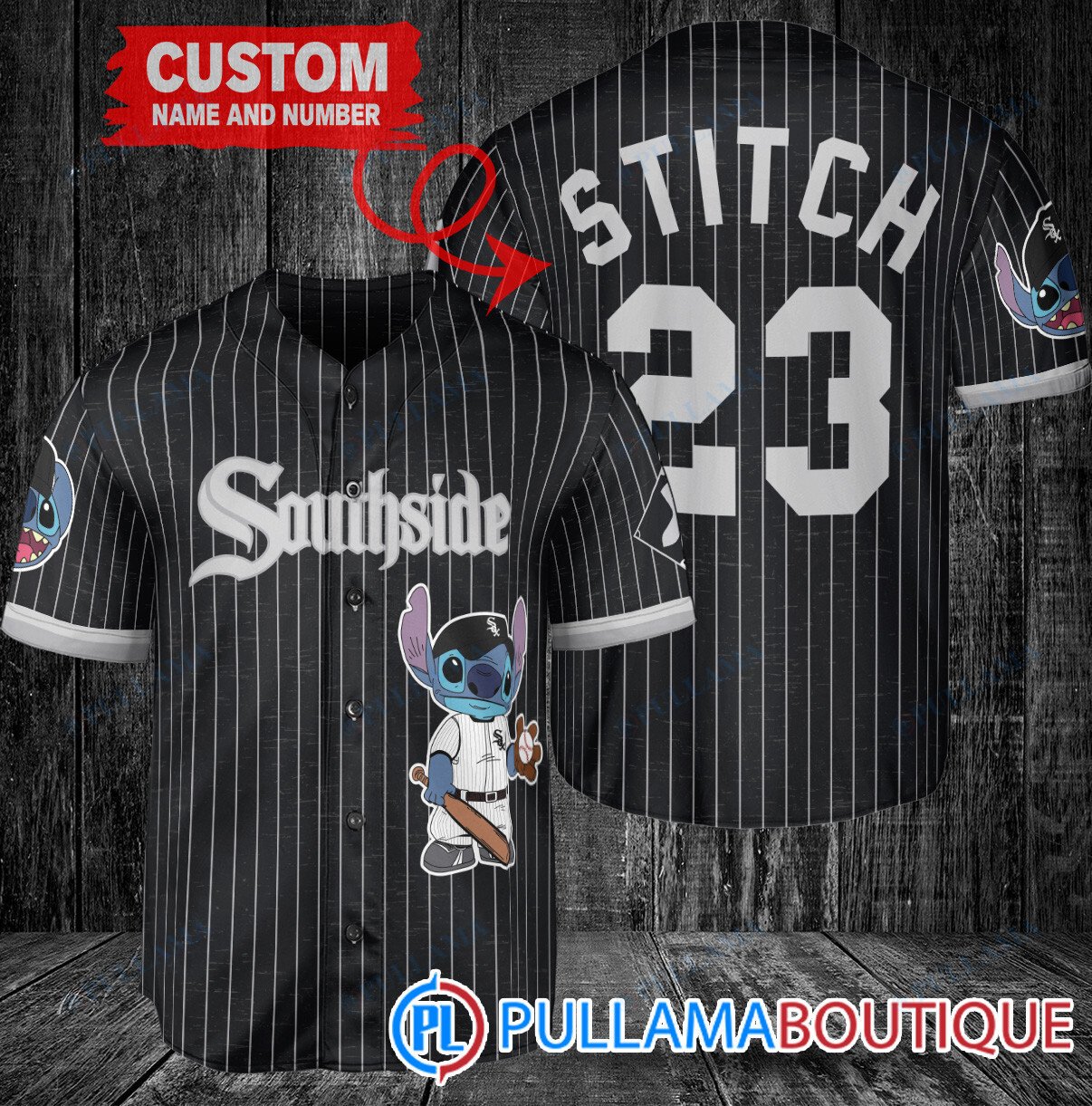 Personalized Atlanta Braves Stitch Baseball Jersey Navy