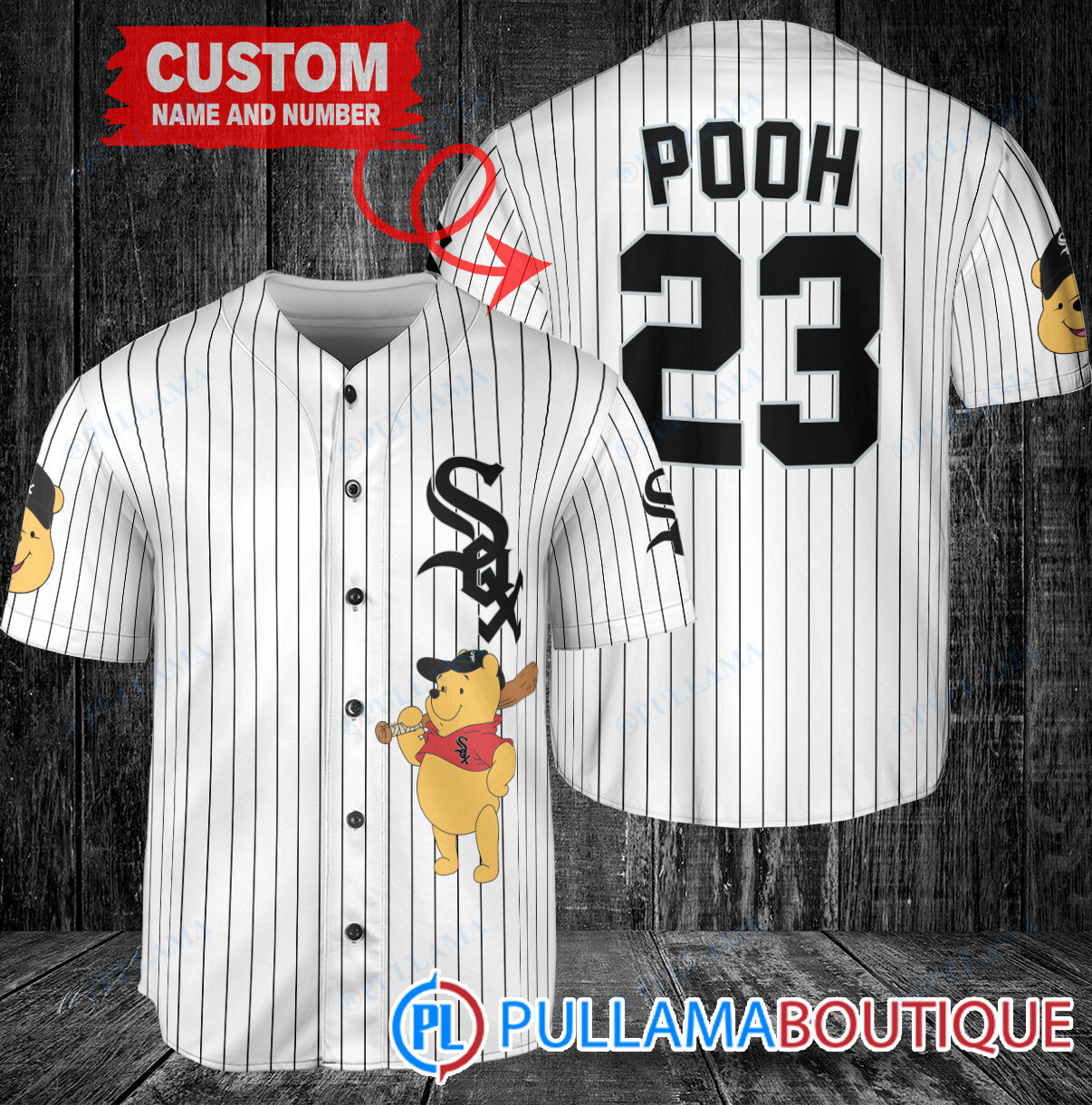 Personalized Arizona Diamondbacks Winnie the Pooh Baseball Jersey Cream-Purple