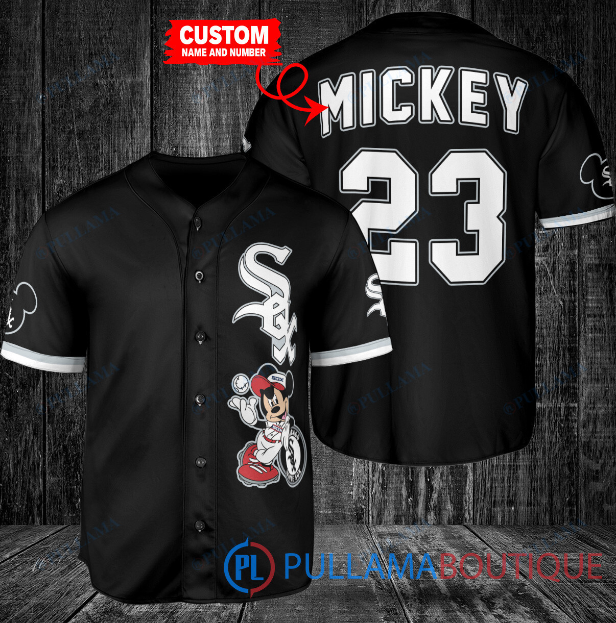 Personalized Boston Red Sox x Mickey Mouse Baseball Jersey