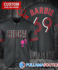 Personalized Cincinnati Reds Barbie Baseball Jersey Black 2023 City Connect