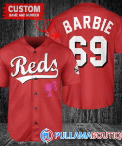 Personalized Cincinnati Reds Barbie Baseball Jersey Red