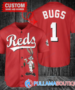 Personalized Cincinnati Reds Bugs Bunny Baseball Jersey Red