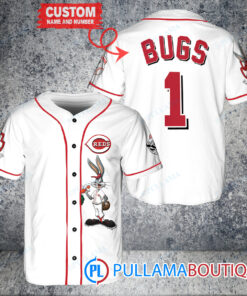 Personalized Cincinnati Reds Bugs Bunny Baseball Jersey White