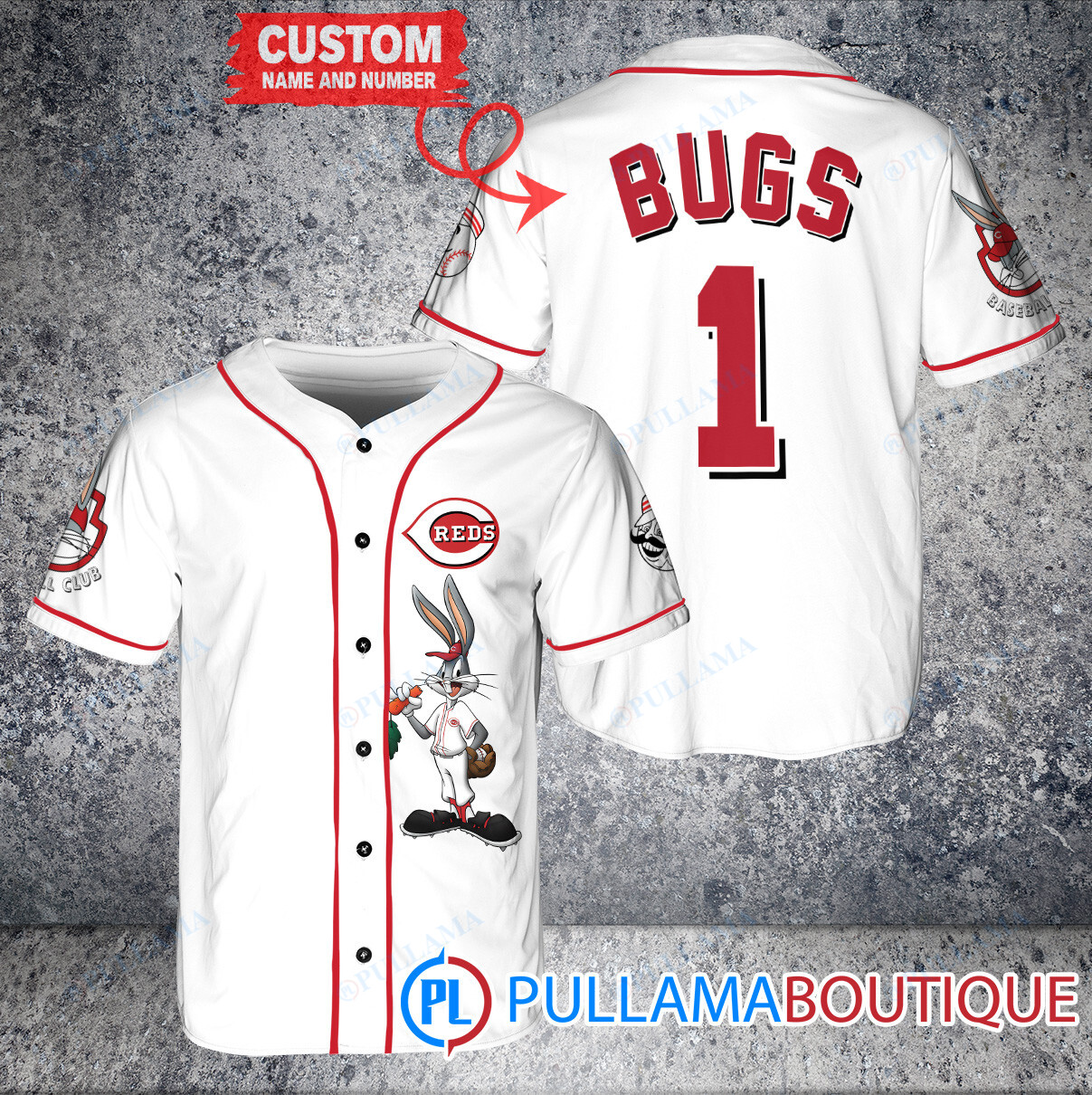 Personalized Philadelphia Phillies Bugs Bunny Baseball Jersey Red