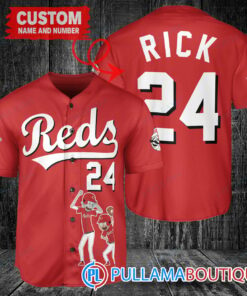 Personalized Cincinnati Reds Rick and Morty Baseball Jersey Red