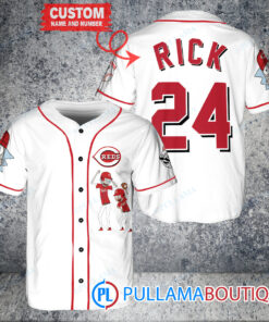 Personalized Cincinnati Reds Rick and Morty Baseball Jersey White