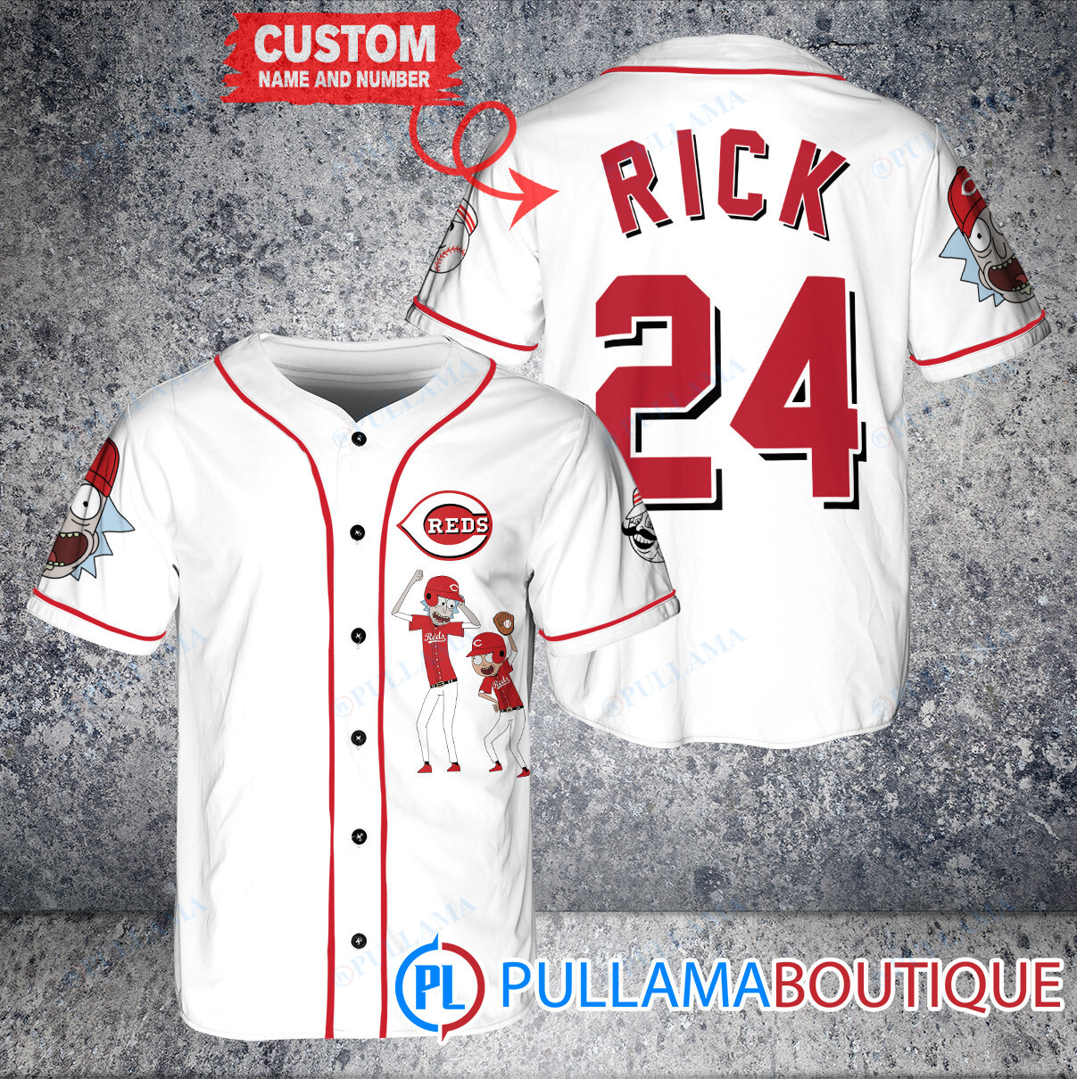 Personalized Boston Red Sox Rick and Morty Baseball Jersey White