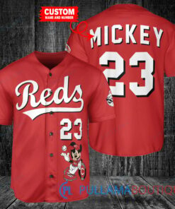 Personalized Cincinnati Reds x Mickey Mouse Baseball Jersey