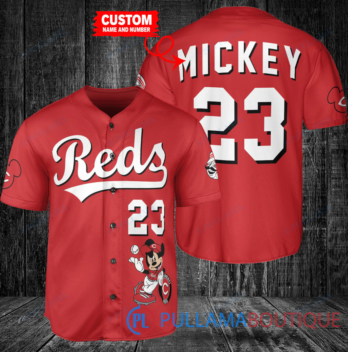 Personalized Boston Red Sox x Mickey Mouse Baseball Jersey