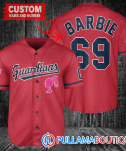 Personalized Cleveland Guardians Barbie Baseball Jersey Red