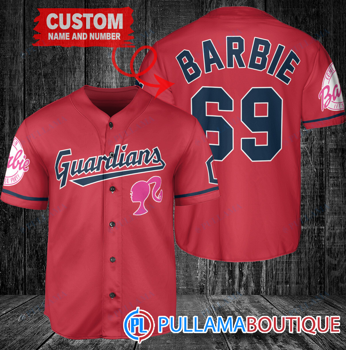 Personalized Cleveland Guardians Barbie Baseball Jersey White