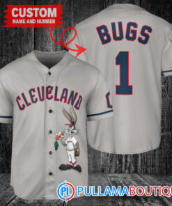 Personalized Cleveland Guardians Bugs Bunny Baseball Jersey Gray