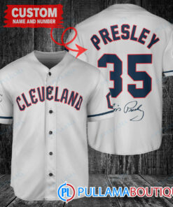 Personalized Cleveland Guardians Elvis Presley Baseball Jersey Gray