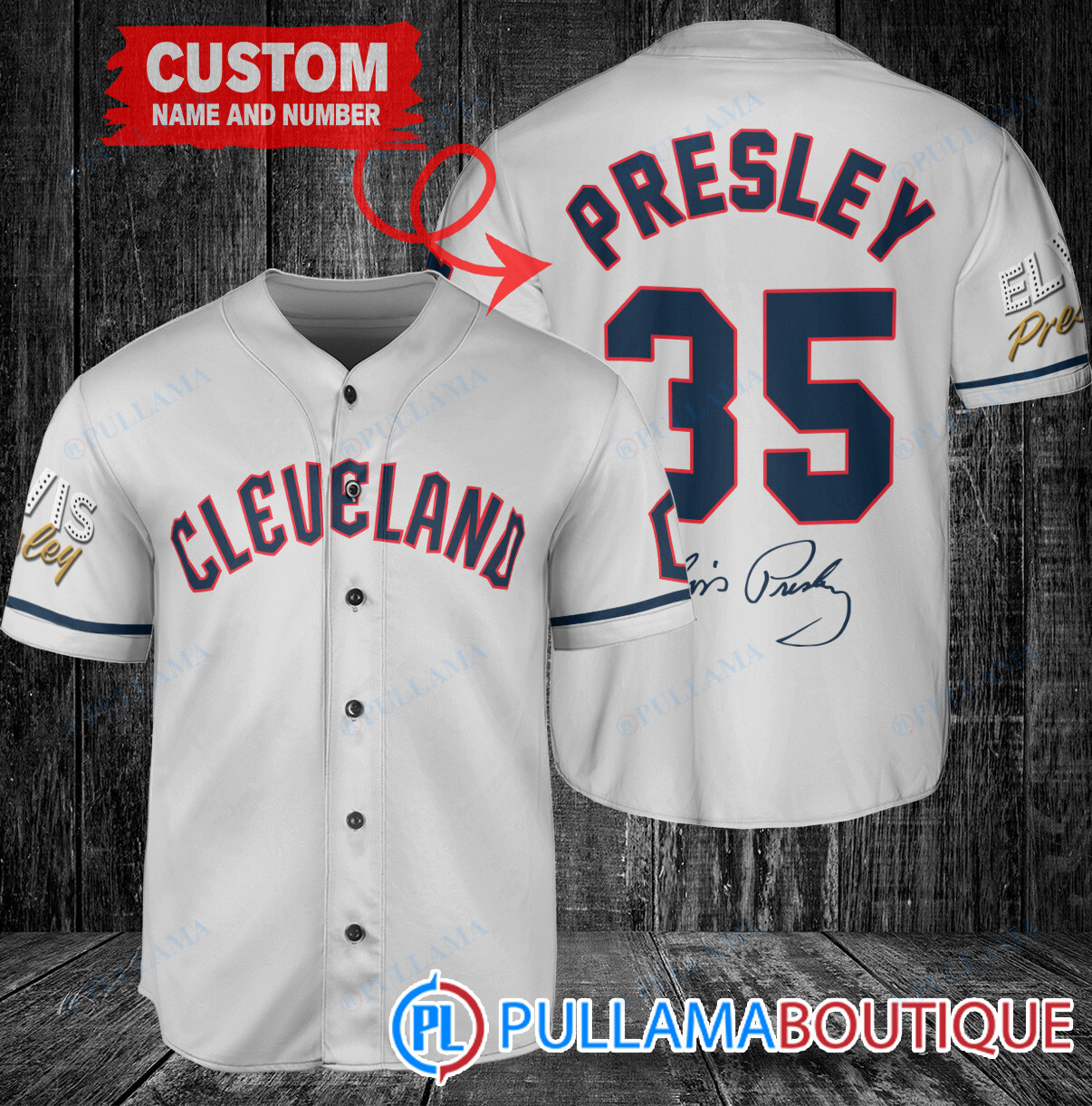 Personalized Milwaukee Brewers Elvis Presley Baseball Jersey Cream