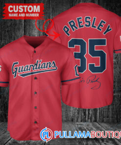 Personalized Cleveland Guardians Elvis Presley Baseball Jersey Red