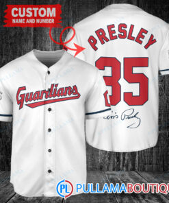 Personalized Cleveland Guardians Elvis Presley Baseball Jersey White