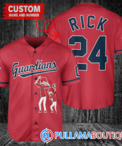 Personalized Cleveland Guardians Rick and Morty Baseball Jersey Red