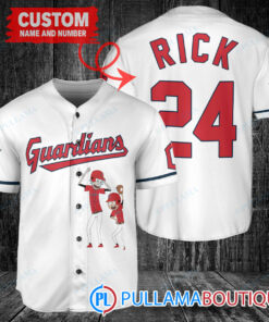 Personalized Cleveland Guardians Rick and Morty Baseball Jersey White