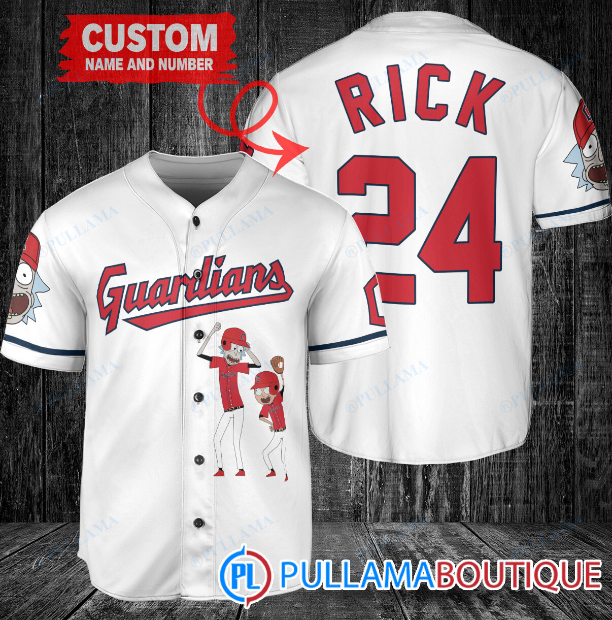 Personalized Miami Marlins Rick and Morty Baseball Jersey Red